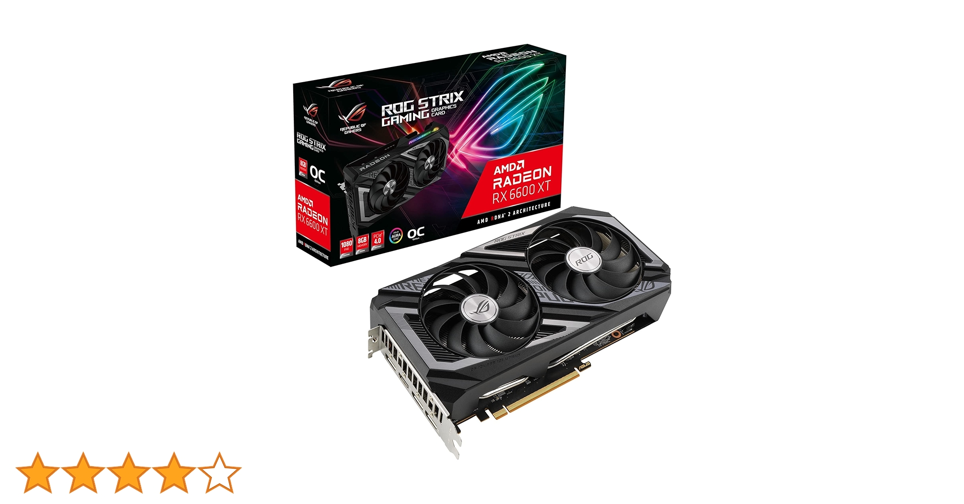 ASUS ROG Strix AMD Radeon RX 6600 XT OC Edition Gaming Graphics ASUS ROG Strix AMD Radeon RX 6600 XT OC Edition Gaming Graphics